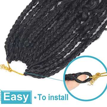 Goddess Bohemian Box Braids Crochet Hair - 14 Inch Curly Ends