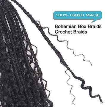 Goddess Bohemian Box Braids Crochet Hair - 14 Inch Curly Ends