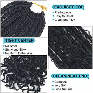 Goddess Bohemian Box Braids Crochet Hair - 14 Inch Curly Ends