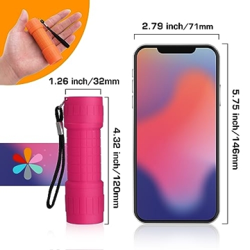 EverBrite 9-LED Flashlight 6-Pack Compact Handheld Torch Assorted Colors with Lanyard 3AAA Battery Included (Hurricane Supplies, Camping), Gift to Halloween, Christmas