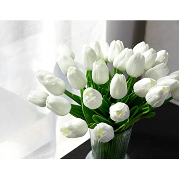 Nubry 30pcs Artificial Tulip Flowers for Home Decor