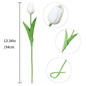 Nubry 30pcs Artificial Tulip Flowers for Home Decor