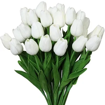 Nubry 30pcs Artificial Tulip Flowers for Home Decor