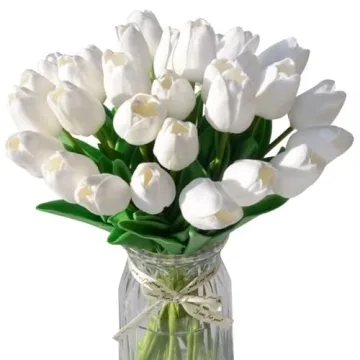 Nubry 30pcs Artificial Tulip Flowers for Home Decor