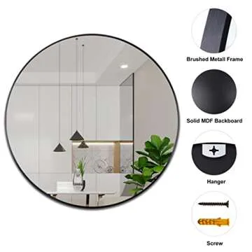 SDKOA Round Circle Mirror - Elegant Wall Decor