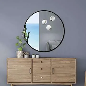 SDKOA Round Circle Mirror - Elegant Wall Decor