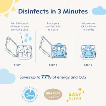 MAM Original Start Newborn Baby Pacifier, Best Pacifier for Breastfed Babies, Sterilizer Case, 0-3 Months, Boy, 2 Count (Pack of 1)