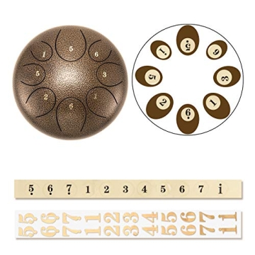 Asmuse Steel Tongue Drum 10 Inch Percussion Instrument