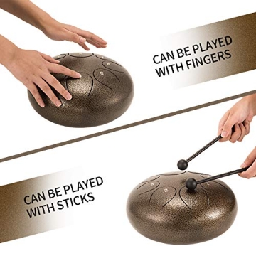 Asmuse Steel Tongue Drum 10 Inch Percussion Instrument