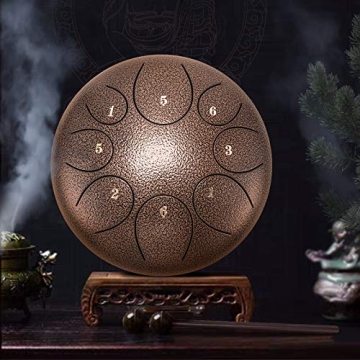 Asmuse Steel Tongue Drum 10 Inch Percussion Instrument