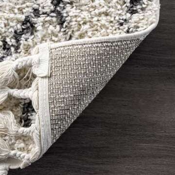 nuLOOM Moroccan Diamond Tassel Area Rug 5x8 - Durable & Stylish