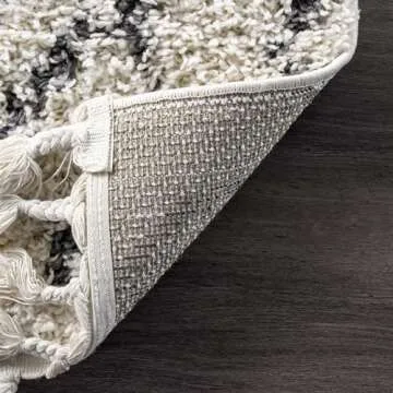 nuLOOM Moroccan Diamond Tassel Area Rug 5x8 - Durable & Stylish