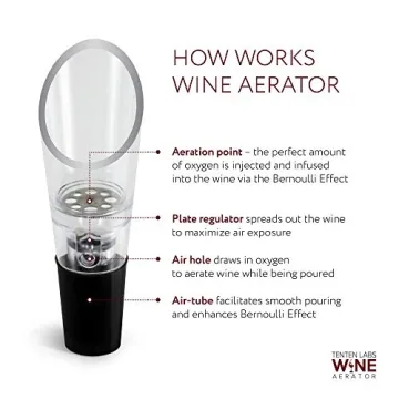 TenTen Labs Wine Aerator Pourer Set - Ultimate Wine Accessory