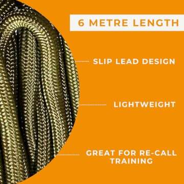 Dog & Field Training Lead for Dogs - 6 Metre Long Line Dog Lead, Super Soft Braided Nylon Rope. Extr...