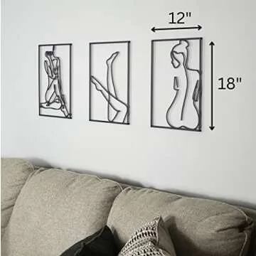 Black Metal Wall Art Décor for Modern Home Elegance