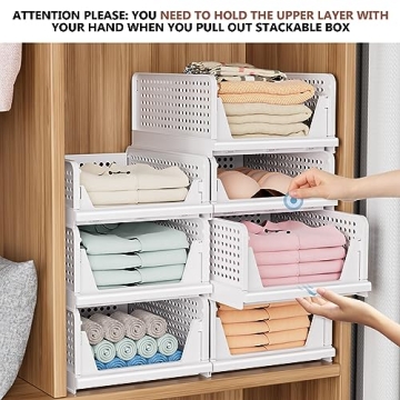 4 Pack Stackable Folding Storage Organizers for Every Space