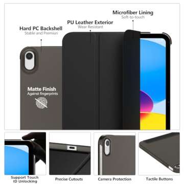 MoKo Slim iPad Case for 11" 2025 & 10.9" 2022 Models