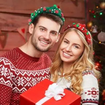 TailaiMei Christmas Rhinestone Headbands 2 Pcs Set