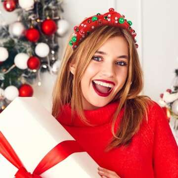 TailaiMei Christmas Rhinestone Headbands 2 Pcs Set