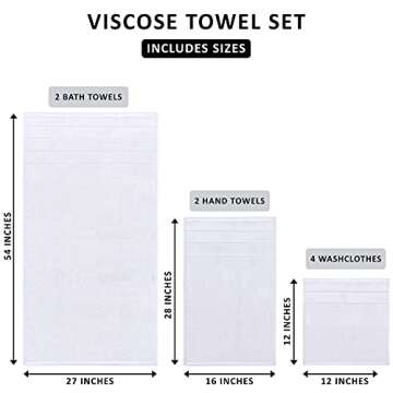 Utopia Towels 8-Piece Luxury Towel Set, 2 Bath Towels, 2 Hand Towels, and 4 Wash Cloths, 600 GSM Rin...