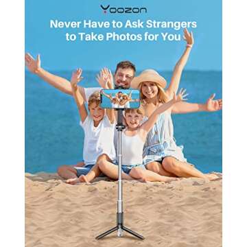 yoozon Selfie Stick Tripod Bluetooth,Extendable Phone Tripod Selfie Stick with Wireless Remote Shutter Compatible with iPhone 12/SE 2/11/11 Pro/11 Pro Max/Xs,Galaxy S20/Note 10/S10/S9,Google and More