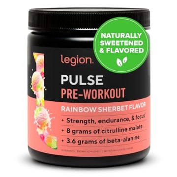 LEGION - All Natural Nitric Oxide Preworkout Drink to Boost Energy, Creatine Free, Naturally Sweeten...