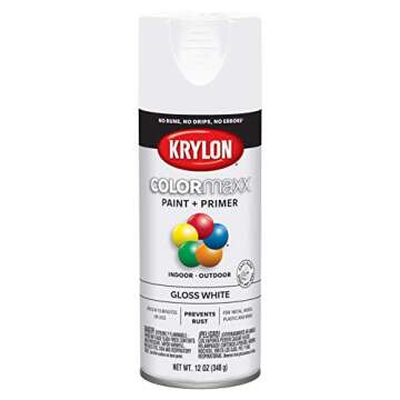 Krylon COLORmaxx White Spray Paint - Durable & Fast-Drying