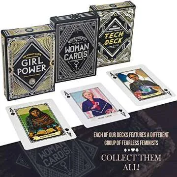The Woman Cards - Classic - Premium Illustrated Feminist Unique Playing Cards - Features Powerful Women - Made in The USA Playing Cards - 1 Deck