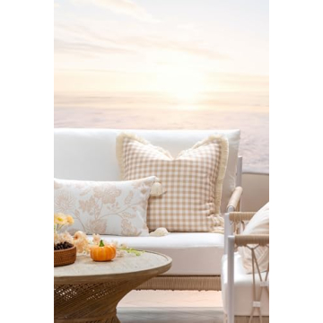 Hofdeco Premium Coastal Lumbar Pillow Cover for Indoors & Outdoors