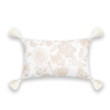 Hofdeco Premium Coastal Lumbar Pillow Cover for Indoors & Outdoors