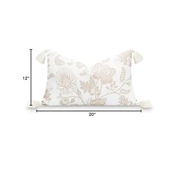 Hofdeco Premium Coastal Lumbar Pillow Cover for Indoors & Outdoors