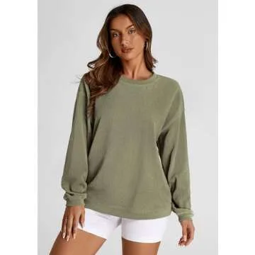 PRETTYGARDEN Women's Oversized Ribbed Corduroy Sweatshirt