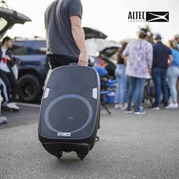 Altec Lansing SoundRover Wireless Trolley Bluetooth Speaker with Microphone, Rechargeable System Spe...