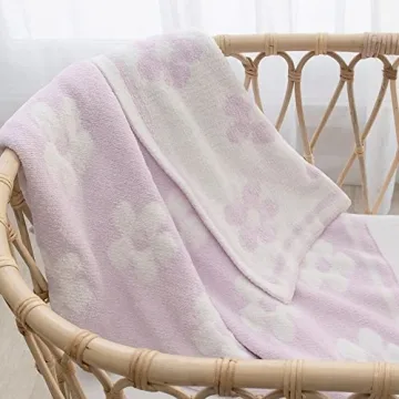 Living Textiles Chenille Baby Blanket - Ultra Soft and Thick