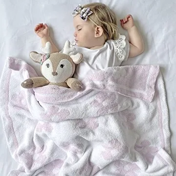 Living Textiles Chenille Baby Blanket - Ultra Soft and Thick