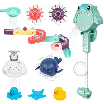 Treetoi Toddler Shower Toys Electric Shark Bath Shower Head for Kids Baby Bath Sprayer Bathtub Toys ...