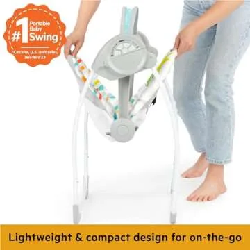 Bright Starts Playful Paradise Portable Baby Swing with Music