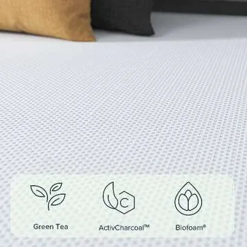 ZINUS 6 Inch Green Tea Cooling Gel Memory Foam Mattress, Queen, Fiberglass Free, Cooling Gel Foam, Pressure Relieving, CertiPUR-US Certified, Mattress in A Box, White