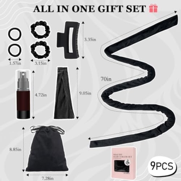 ZILAMPU No Heat Curling Rod for Long Hair in Black