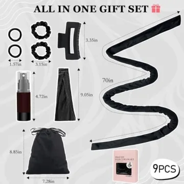 ZILAMPU No Heat Curling Rod for Long Hair in Black