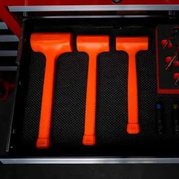 ABN Dead Blow Hammer 3-Piece Set – 1, 2, and 3 lb Pound – Unicast Mallets with Non-Marring Rubber Coating