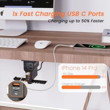 ALACOO Headset Holder with USB Ports and AC Outlets for Gamers