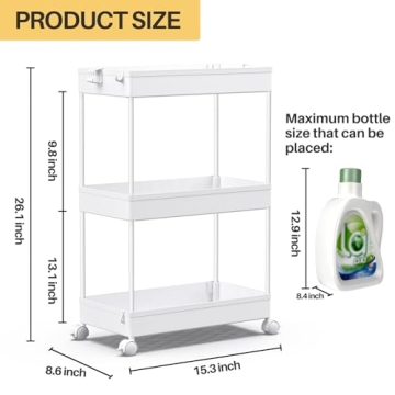 SPACEKEEPER Rolling Storage Cart for Home Organization