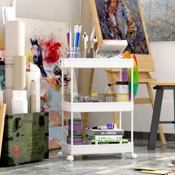 SPACEKEEPER Rolling Storage Cart for Home Organization