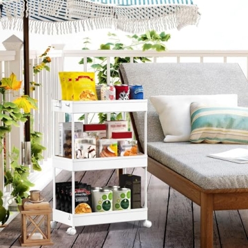 SPACEKEEPER Rolling Storage Cart for Home Organization