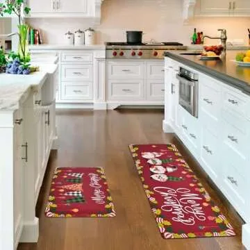 PRESENCE Christmas Kitchen Mats - Non-Slip & Washable Set