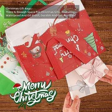CVNDKN Christmas Gift Bags, 9 Reusable Tote Bags for Gifting