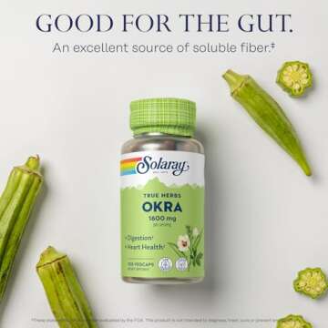 SOLARAY Okra Fruit 1600 mg Vegan Fiber Supplement