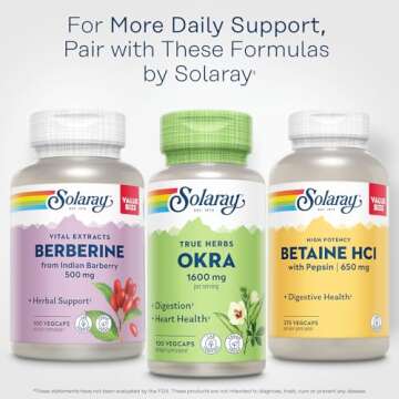 SOLARAY Okra Fruit 1600 mg Vegan Fiber Supplement