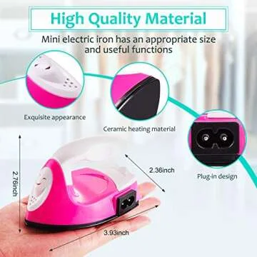 Mini Craft Iron Mini Heat Press Mini Iron Portable Handy Heat Press Small Iron with Charging Base Ac...